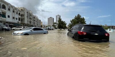 (ویدئو) خسارت های سنگین و بسته شدن شهر دبی در پی بارش‌های سیل آسا
