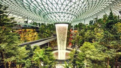 (ویدئو) معماری شگفت انگیز فرودگاه چانگی سنگاپور که چشم ها را به خود خیره می کند / پارک ژوراسیک داخل فرودگاه